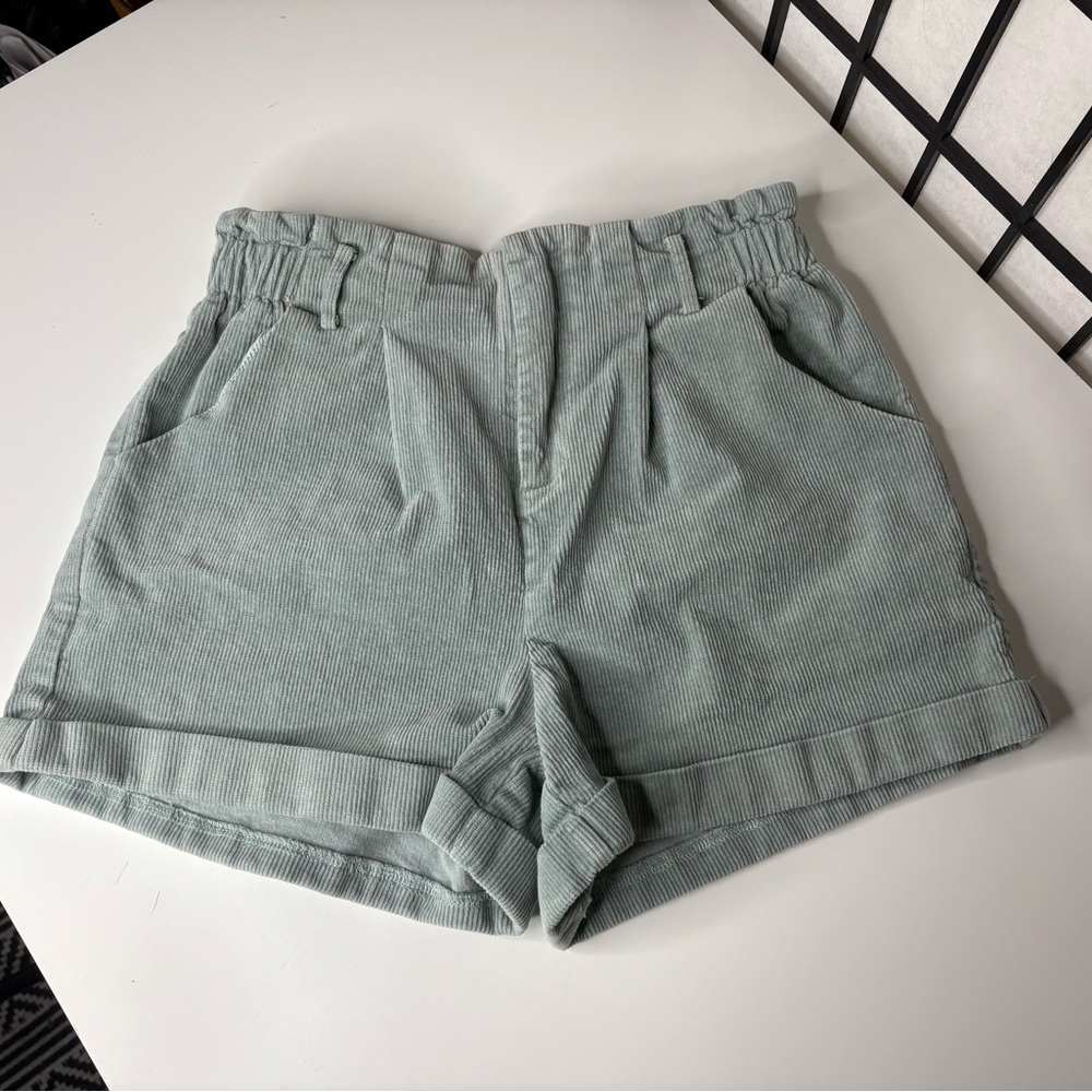 Cider High Waist Sage Green Shorts